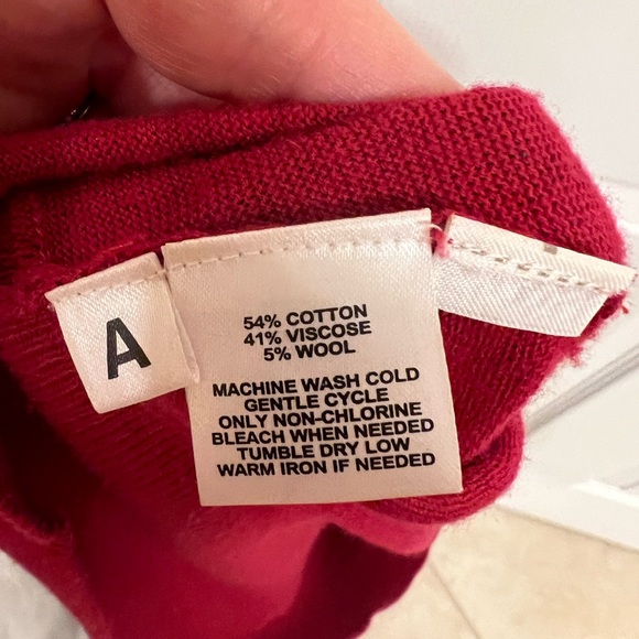 Loft Size S Red Holiday Sweater. Good used condition. Dolman sleeve - Picture 2 of 5